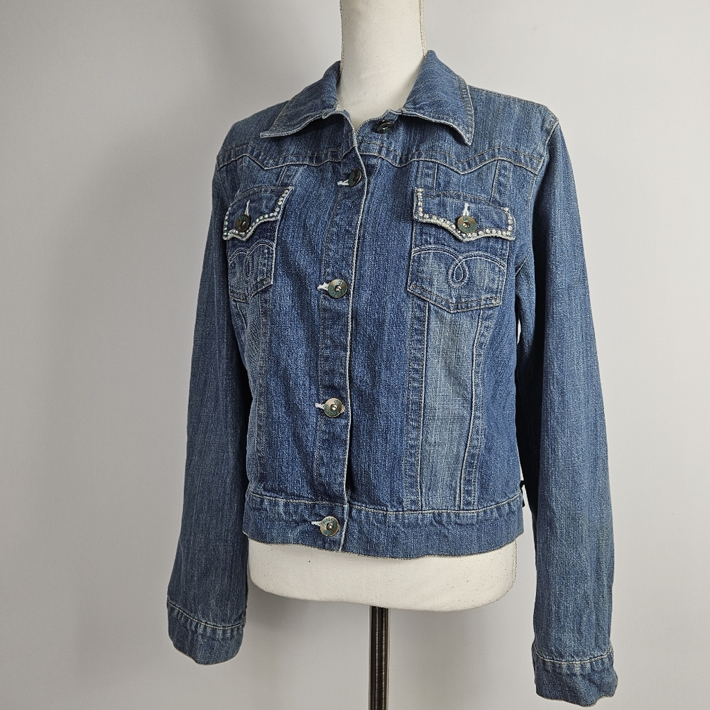 Petro Bridget Extra Large Jean Jacket Rhinestone Embellished